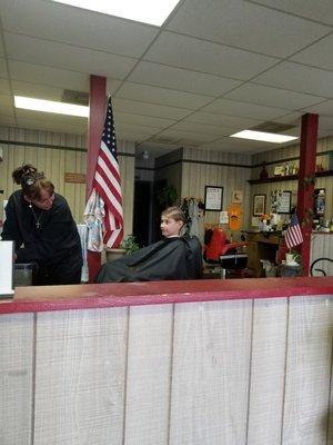 Benjamin getting a fresh new haircut!