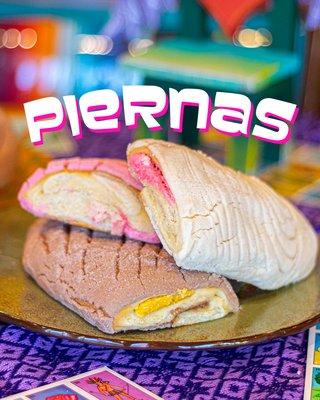 Imagine a concha with concha topping filling  Say hello to the piernas then, for all those concha fans 

 Available at both o