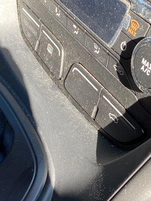 Dust on dash an radio after cleaning