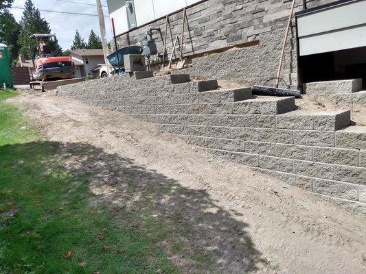 Large retaining wall