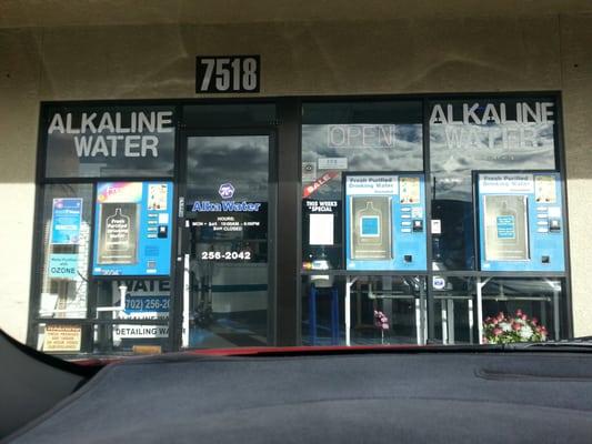 Open 10am Monday-Saturday.  Closed on Sunday Purified water machines out front but alkaline water must be purchased inside.