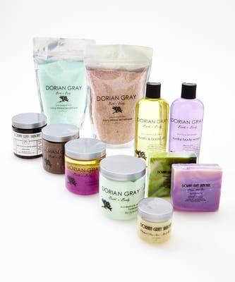 Want unique bath and body products? We have luxury bath soaks, body butters, body scrubs and more! Visit us online at doriangrayskincare.com