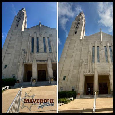 Limestone Cleaning of St. Gabriel the Archangel Catholic Church