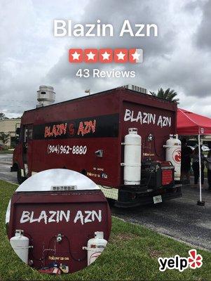 Blazin Azn Food Truck at Deerwood Park today Tuesday 5/15!!  Lots of customers lining up!!!