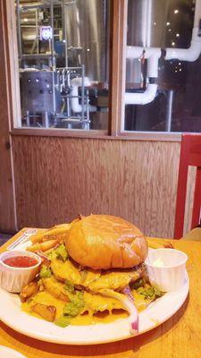 Burger Week 2023 Round 3: Tostada Burger at the Blue Star Brewery. Big Meh.