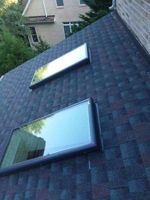 Here are two Velux skylight installations we did.