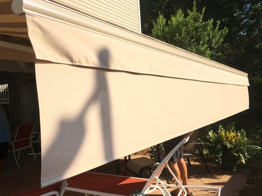 Awnings with front drop screens to match your awning fabric