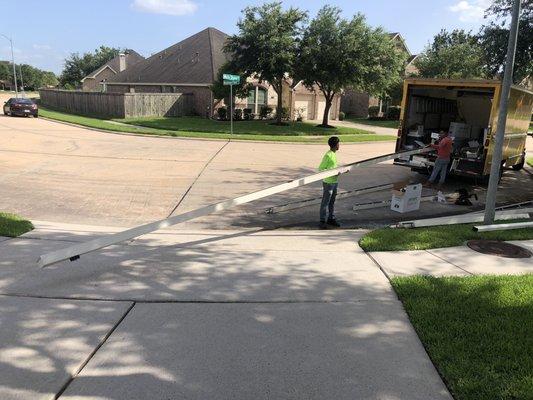 Whoa! This was probably the longest stretch of gutter for our home... seamless!