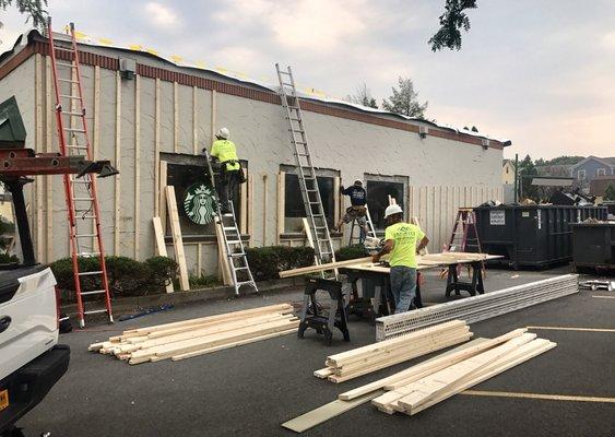 Prepping for Hardie Board Siding.