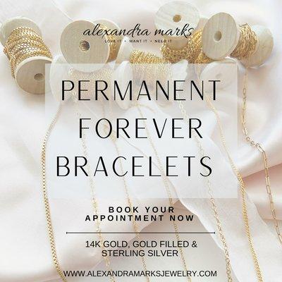 Permanent Welded Forever Bracelets at our Chicago jewelry boutique.