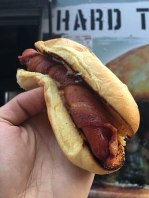 Deep Fried Bacon Wrapped Hot Dog