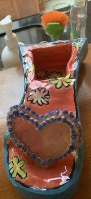 Ceramic shoe planter