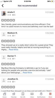 Reviews that have been removed by yelp