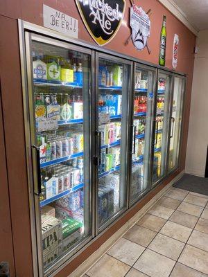 Non alcoholic beer & seltzer varieties, ciders, twisted tea, and flavored beers