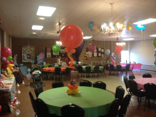 Decorating the hall for Birthday Party