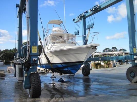 Haul out for bottom inspection www.marinesurveyorflorida.com