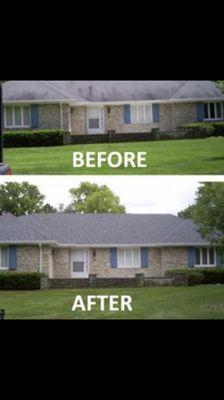 Shingle roof   Before and after