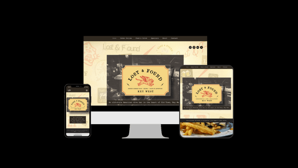 Website design, social media management, and marketing support for Lost & Found Key West, a restaurant in Key West, Florida.