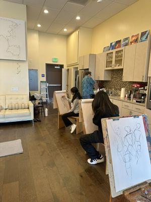 Students drawing