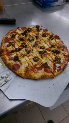 This is their bacon cheeseburger pizza