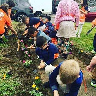 Home Depot visit the school teaches kids how to garden