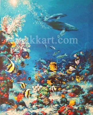 Living Jewels by Eva Makk. A beautiful serigraph capturing the underwater beauty of life! See more at makkart.com.