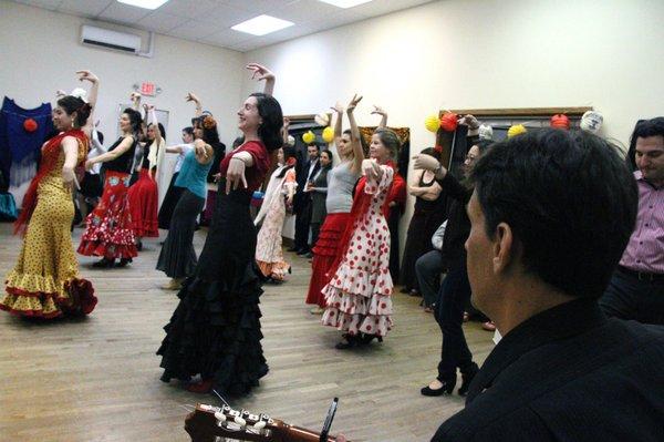 Artistic Director Alice Blumenfeld leading a dance class.