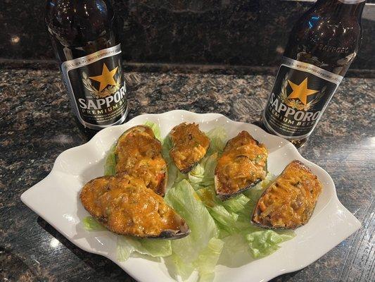 Baked mussels