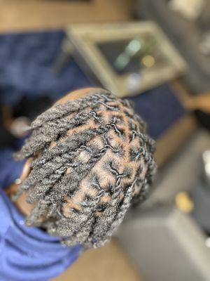 Dreads with 2 strand twist