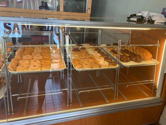 Standard donut selection in the afternoon