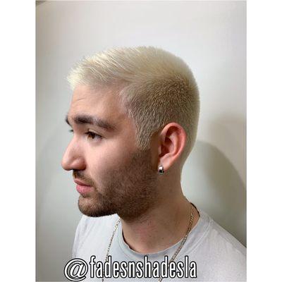 1.5 fade and platinum blonde hair makeover!