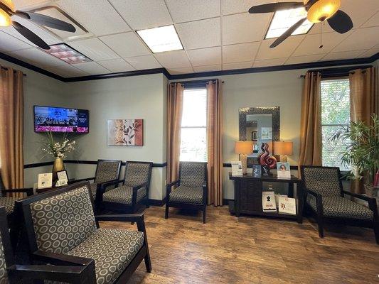 Waiting room at U.S. Dermatology Partners Richardson, formerly North Texas Dermatology Richardson