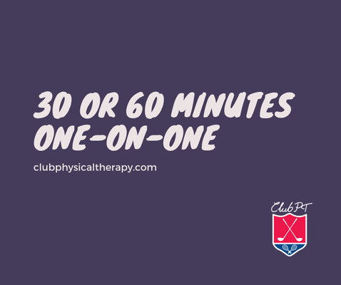 30 or 60 minute sessions available. Experience physical therapy our way, and see why ClubPT can get you better, faster.