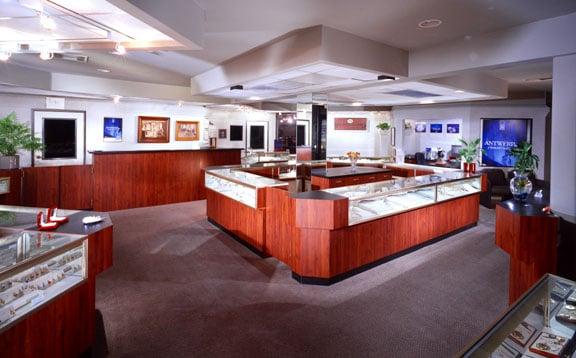 Commercial electrical projects include custom lighting for Ballard & Sons Jewelry in Fountain Valley