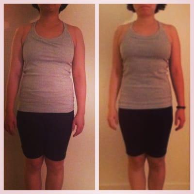 After the 8 weeks of personal training with Ritz, she lost 15lb of body fat.