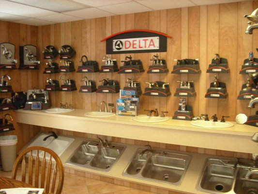 Stop in to see our kitchen and bathroom faucets on display!