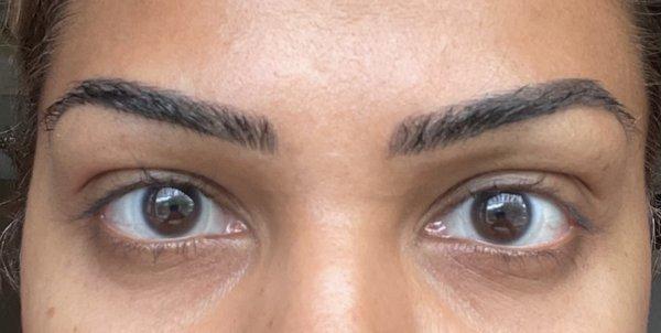 Brow on the right hand side of pic is thicker than the left