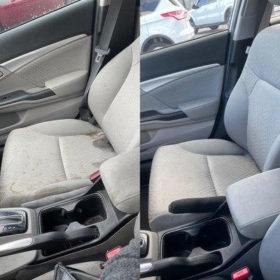 Before and after seat detailing