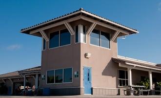 Lifeguard tower at Crown Cove Aquatic Center.