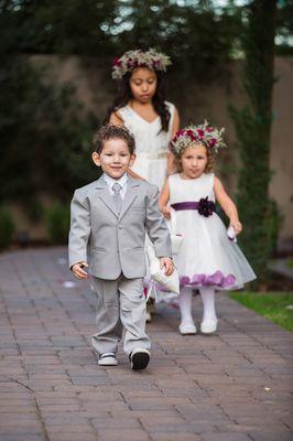 Elegant entrance to the ceremony at Garden Tuscana Reception Hall