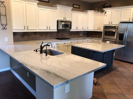 Amazing job our crew did on these beautiful quartzite job.