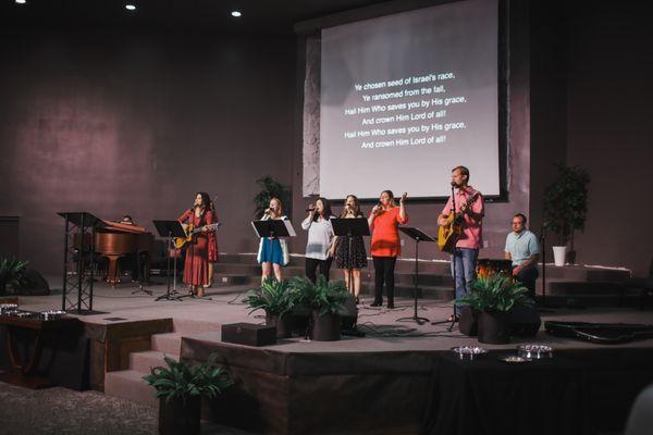 Worship team - new and old songs.