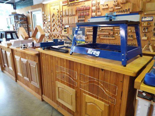 The MLCS Showroom and Outlet Store: Kreg products display.