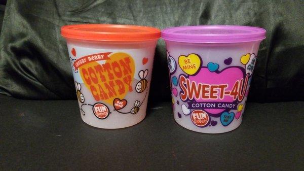 2 delicious flavors of cotton candy.