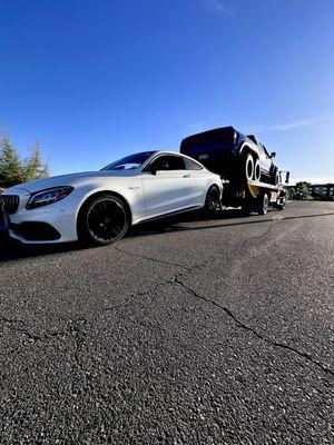 Transporting a raptor 6x6 and a Mercedes AMG c63