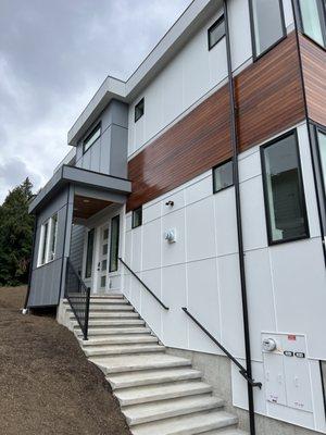 Exterior painting on custom home in Kirkland, WA