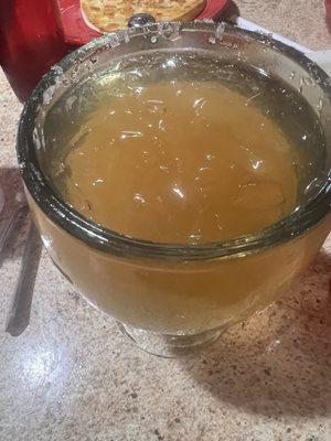 They call this a margarita.  It's a cheap premix.  no limes, no taste. Was so bad I added sweet tea to it to give it some taste. Yuck