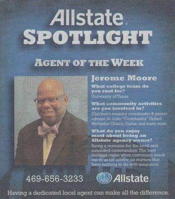 Dallas Morning News - Agent of the Week