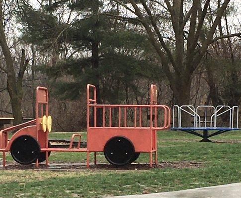 Old school playground equipment still rocks.