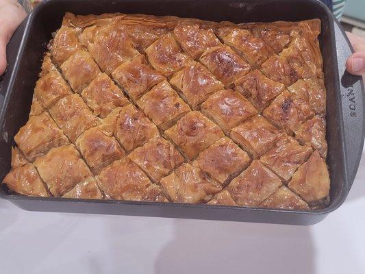 Baklawa!! Made fresh just for us.